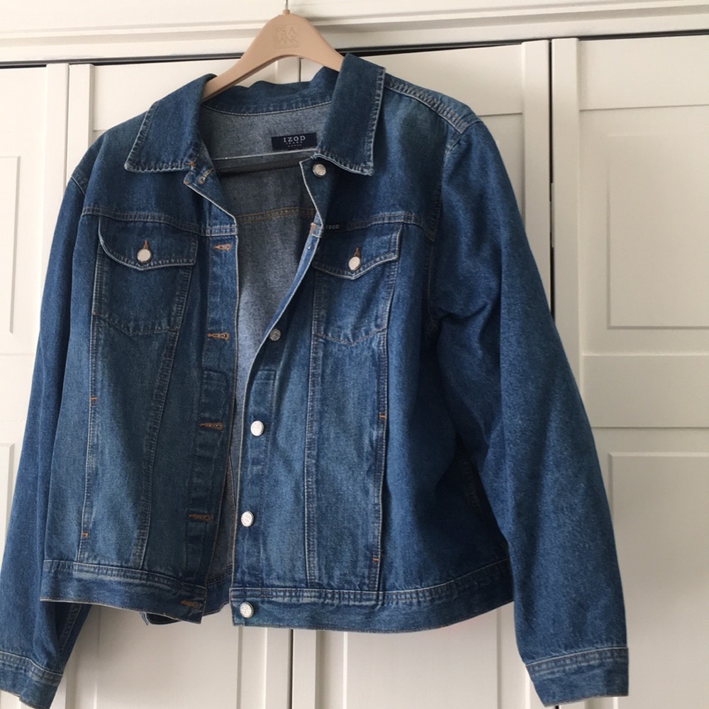 Jean Jacket, with Crystal flag on back